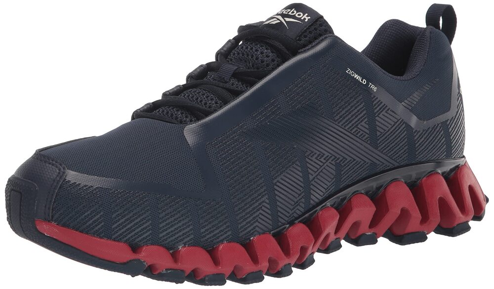 REEBOK MEN'S ZIGWILD TR 6 TRAIL RUNNING SHOE, VECTOR NAVY/FLASH RED/PURE GREY, 1